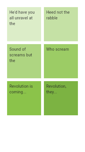 The CustomScrollView contains a SliverGrid that displays six children with different background colors arranged in two columns